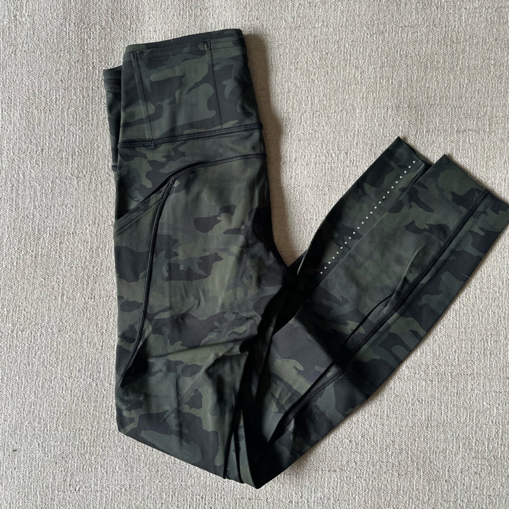 RARE Lululemon Camo Fast and Free Tights